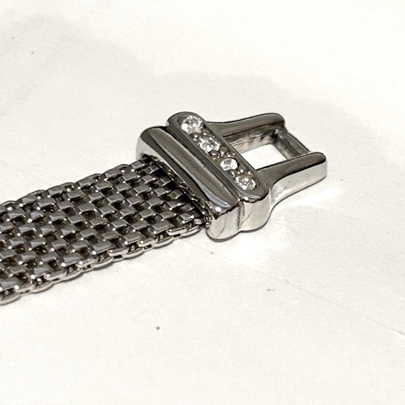 💥 Stunning Vintage Swarovski White Pave Crystal and Silver Star Woven Bracelet 💥 - Picture 8 of 13